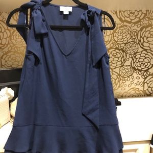 Navy Blue Frilly Shirt